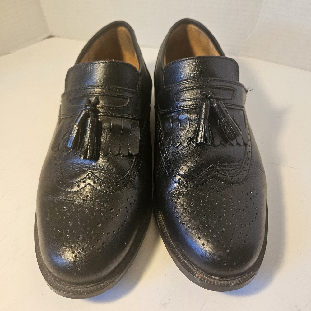 Pierre Cardin Men's Leather Black Tassel Loafers Size 9.5
